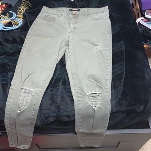 Olive skinny jeans